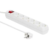 Microconnect 6-Way Schuko Socket 10M White With On/Of switch and child 