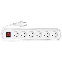 Microconnect Power strip 6 outlets 5M White With On/Of switch and child 