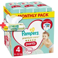 Pampers Premium Care Pants Size 4, 114 Pants, 9-15Kg