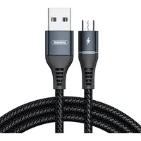 Remax Cable Usb Micro  Colorful Light, 2.4A, 1M Black
