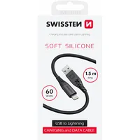 Swissten Soft Silicone Data Cable Usb / Lightning 1.5M 60W