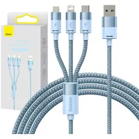 Baseus 3In1 Usb cable  Starspeed Series, Usb-C Micro Lightning 3,5A, 1.2M Blue
