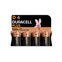 Battery Duracell Alkaline Plus Extra Life Mn1300/Lr20 Mono D 4-Pack