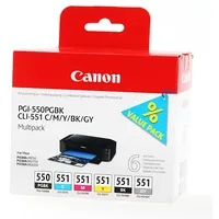 Canon Ink 6496B005 Pgi-550/Cli-551 Multipack
