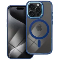 Color Edge Mag Cover case compatible with Magsafe for Iphone 15 Pro navy blue