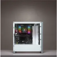 Corsair Tempered Glass Mid-Tower Atx Case iCUE 4000X Rgb Side window  White Power supply included No