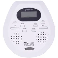 Denver Discman  Dmp-395W portable Cd/Mp3 player with auto resume and anti-shock function white
