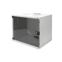 Digitus 9U wall mounting cabinet Dn-19 09-U-S-1 Grey Safety class rating Ip20. Lockable safety-glass door. 200 door opening angle. Front Glass door, single opening. Unmounted 460X540X400 mm. S
