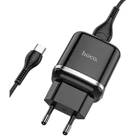 Hoco travel charger Usb A  cable to Type C Qc3.0 3A 18W N3 black
