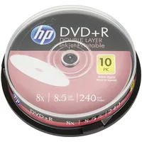 Hp DvdR Dl 8.5Gb/240Min/8X Cakebox 10 Disc Printable Surface Dre00060Wip