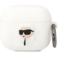 Karl Lagerfeld 3D Logo Nft Head Silicone Case for Airpods 3 White