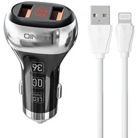 Ldnio C2 2Usb Car charger  Lightning Cable
