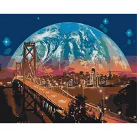 Symag Picture Paint it by numbers - Moon over San Francisco
