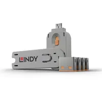 Usb Port Blocker 4Pack/Orange 40453 Lindy
