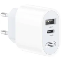 Xo Wall charger  L97, 1X Usb, Usb-C White
