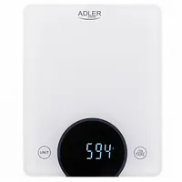 Adler Kitchen Scale Ad 3173W Maximum weight Capacity 10 kg Graduation 1 g Display type Led White
