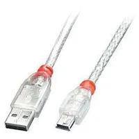 Cable Usb2 A To Mini-B 0.2M/Transparent 41780 Lindy