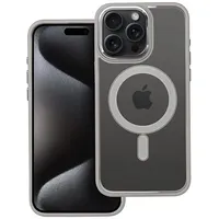 Color Edge Mag Cover case compatible with Magsafe for Iphone 15 Pro Max titatnium grey
