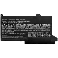 Coreparts Laptop Battery for Dell 38.76Wh Li-Polymer 11.4V 