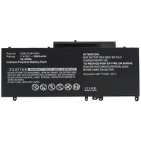 Coreparts Laptop Battery For Dell 46Wh  4Cell Li-Pol 7.6V 5800Mah