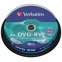 Dvd-Rw 4.7Gb Verbatim 4X 10Er Cakebox 43552