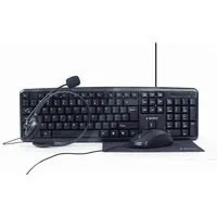 Gembird 4-In-1 Multimedia office set Kbs-Uo4-01 Keyboard, Mouse, Pad and Headset Set Wired Mouse included Us Black 630 g