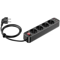 Hoco power strip 4-Bit extension cable socket  2 x Usb Qc3.0 18W Type C Pd 20W Aura Ns1 black