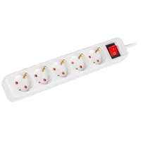 Lanberg Power Strip 1.5M 5X Schuko Outlets With Circuit Breaker Quality-Grade Copper Cable White