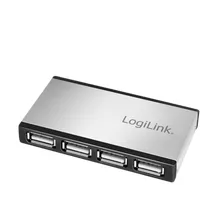 Logilink Usb 2.0 4-Port Hub mit Netzteil Alu