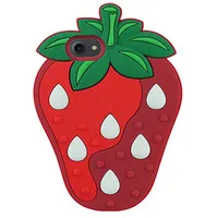 Mocco 3D Silikone Back Case For Mobile Phone Strawberry Apple iPhone 6 / 6S Plus Red