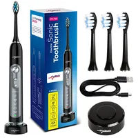 Promedix Pr-750 B Electric Sonic Toothbrush Ipx7 Black, Travel Case, 5 Operation Modes, Timer, 3 Power Levels, Exchangable Heads
