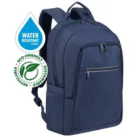 Rivacase 7561 Laptop Backpack 15.6-16 Alpendorf Eco, navy blue, waterproof material, eco rPet, pockets for smartphone, documents, accessories, side pocket bottle
