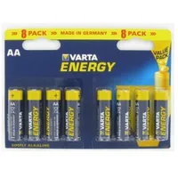 Varta Battery Alkaline, Mignon, Aa, Lr06, 1.5V - Energy, Blister 8-Pack