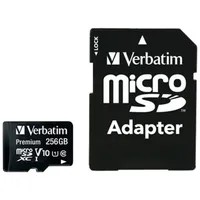 Verbatim Microsdxc Card 256Gb, Premium, Class 10, U1, Sd Adapter, Bliste