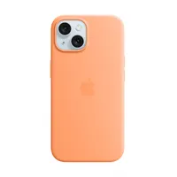 Apple iPhone 15 Silicone Case with Magsafe - Orange Sorbet