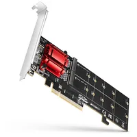 Axagon Pcem2-Nd Pce-E 3.0 8X - dual M.2 Nvme M-Key slot adapter w. dataswitch, Sp  And Lp, up to 110Mm Ssd
