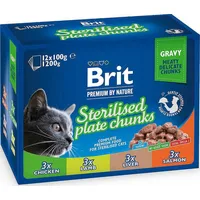 Brit Premium Cat Sterilised Plate - wet cat food 12X100G
