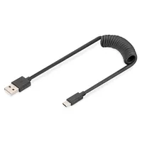Digitus Usb 2.0 Type A to C Spiral Cable Ak-300430-006-S  C, plug A,