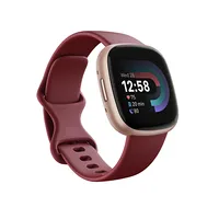 Fitbit Smart watch Nfc Gps Satellite Amoled Touchscreen Heart rate monitor Activity monitoring 24/7 Waterproof Bluetooth Wi-Fi Beet Juice/Copper Rose