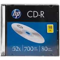 Hp Cd-R 80Min/700Mb/52X Slimcase 10 Disc - Silver Surface Cre00085