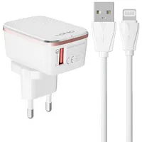 Ldnio Wall charger A1204Q 18W  Lightning cable
