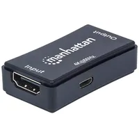 Manhattan Hdmi Repeater, 4K60Hz, Active, Boosts Signal up to 40M, Black, Three Year Warranty, Blister
