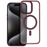 Matte Mag Cover case compatible with Magsafe for Iphone 15 Pro Max plum red