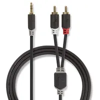 Nedis Aux Audio Cable 3.5 mm - 2X Rca 0.5M Black