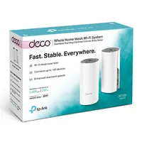 Tp-Link C1200 Whole Home Mesh Wi-Fi System Deco E4 2-Pack	 802.11Ac 867300 Mbit/S 10/100 Ethernet Lan Rj-45 ports 2 Support Yes Mu-Mimo No mobile broadband Antenna type 2Xinternal