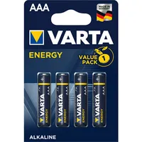 Varta Battery Alkaline, Micro, Aaa, Lr03, 1.5V - Energy, Blister 4-Pack