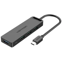 Vention Usb-C 3.0 Hub to 4 Ports with Power Adapter  Tgkbd 0.5M Black Abs
