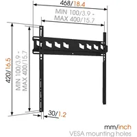 Vogels Wall mount Ma3000-A 32-55  Fixed Maximum weight Capacity 60 kg Black