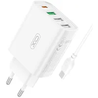 Xo Wall charger  L120 3X Usb, 1X Usb-C, 18W White
