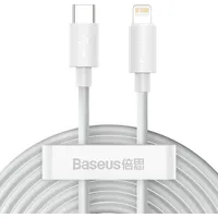 Baseus Simple Wisdom Data Cable Kit Usb-C to Lightning Pd 20W 2Pcs/Set 1.5M White
